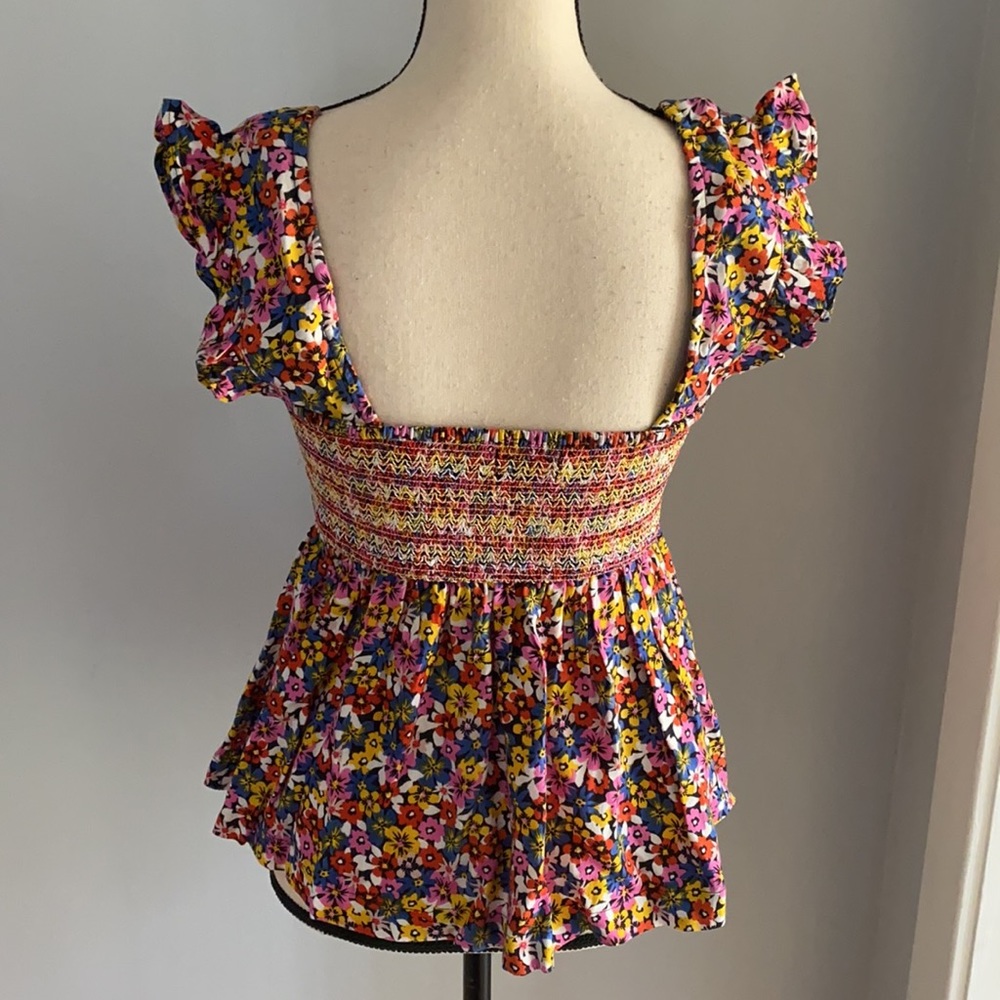 NWT UO Charlotte Smocked Ruffled Babydoll Top - Picture 6 of 10